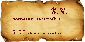 Notheisz Manszvét névjegykártya